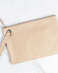 Blair Leather Hook Clutch Leather Accessories FurlsCrochet Beige