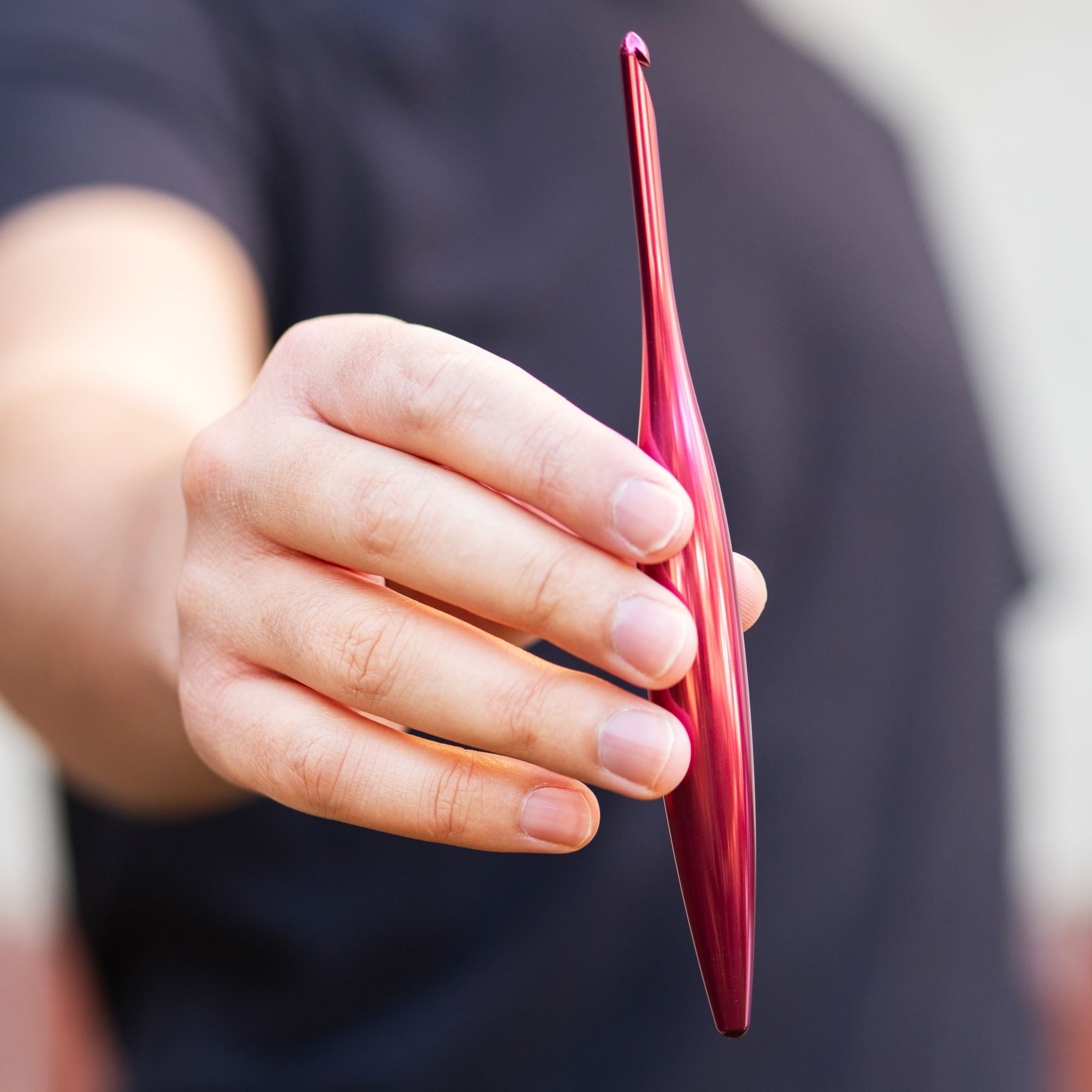Polished Raspberry Streamline Metal Crochet Hook Streamline Metal FurlsCrochet 